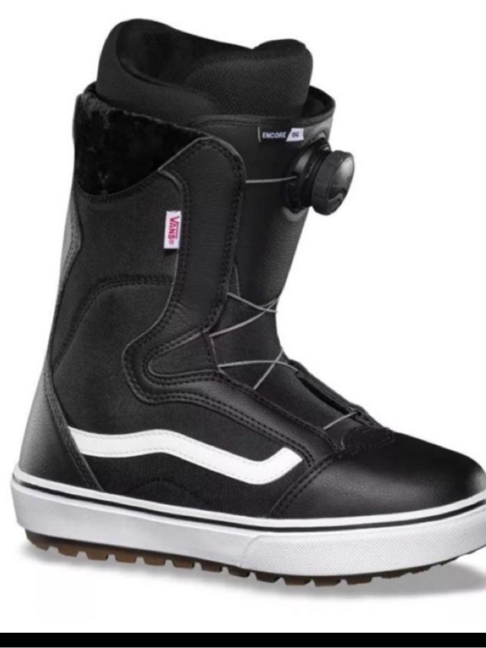 Vans Black and White Snow Boot with Dial Closure